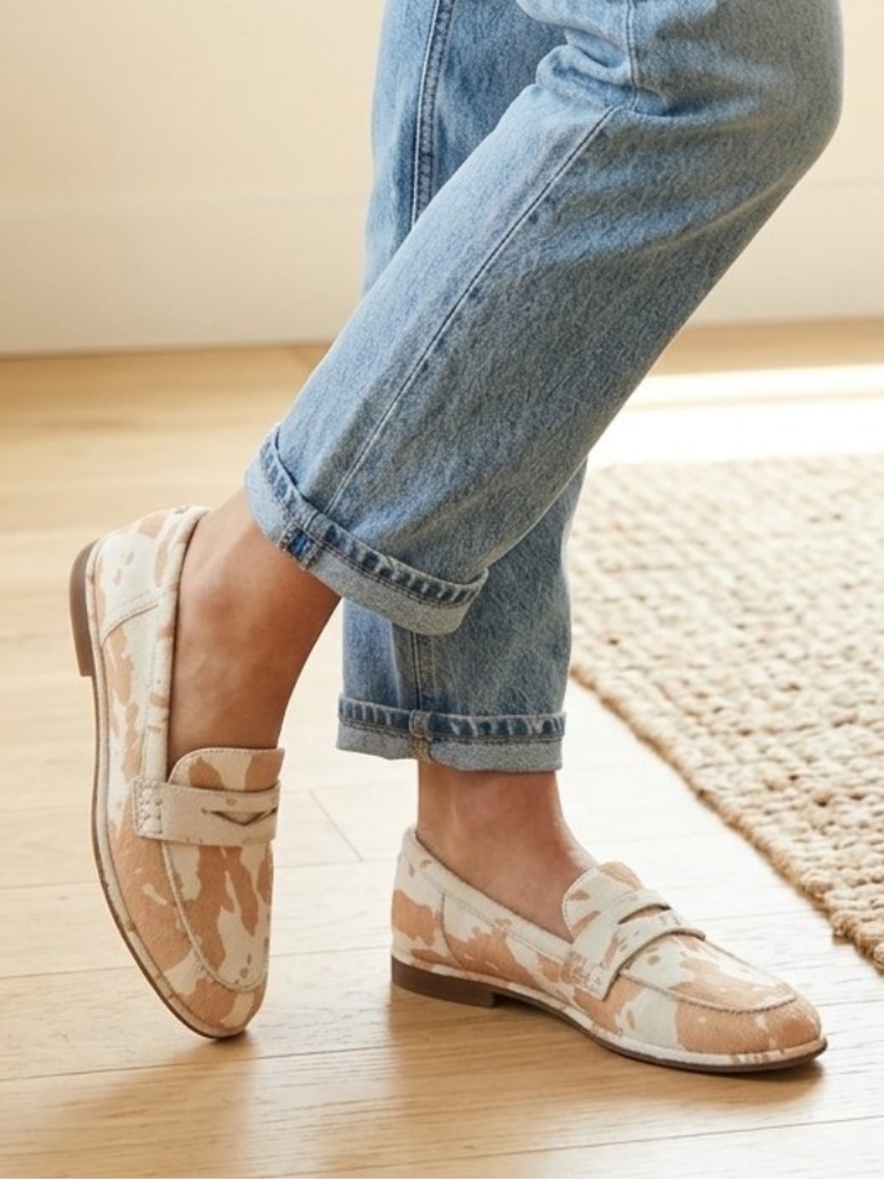 Sam Edelman Birch Natural/Ivory Brahma/Calf Hair Loafer NWT Size 8.5